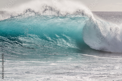 Surfing wave in Hawaii