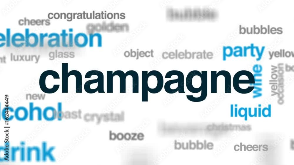Champagne animated word cloud, text design animation. Champagne animated word cloud, text design animation.