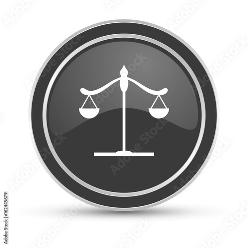 Schwarzer Button - Waage Justiz