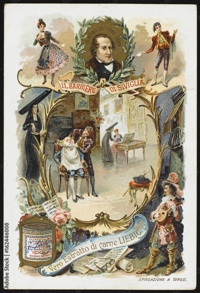 Fototapeta premium Rossini: scenes from his opera 'The Barber of Seville'.