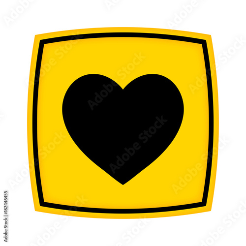 gelbes Schild - Icon - Herz