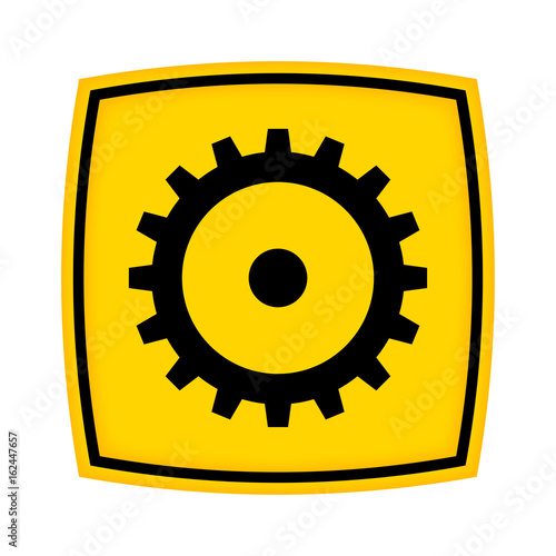 gelbes Schild - Icon - Zahnrad Optionen