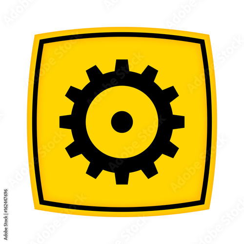 gelbes Schild - Icon - Zahnrad Prozess