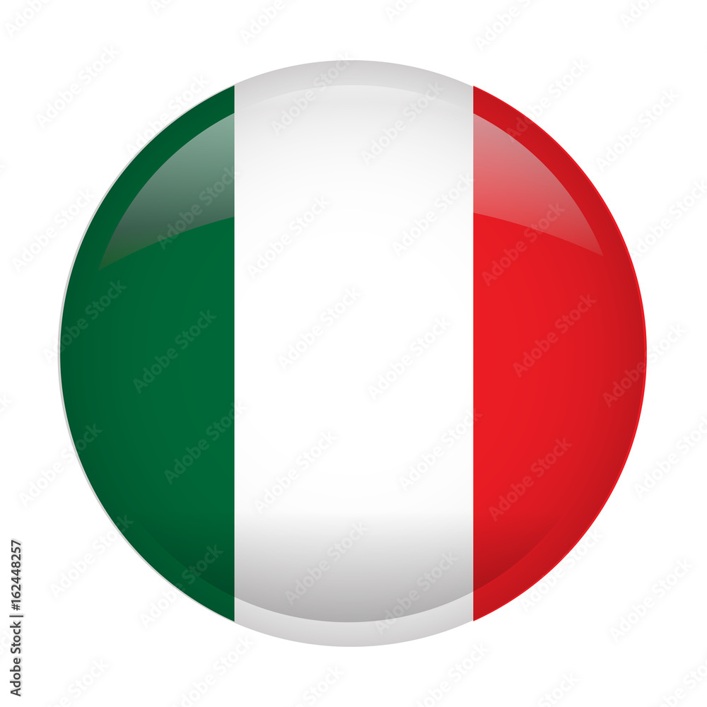 Isolated flag of Italy on a button, Vector illustration Isolated flag of Italy on a button, Vector illustration