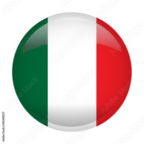 Isolated flag of Italy on a button, Vector illustration