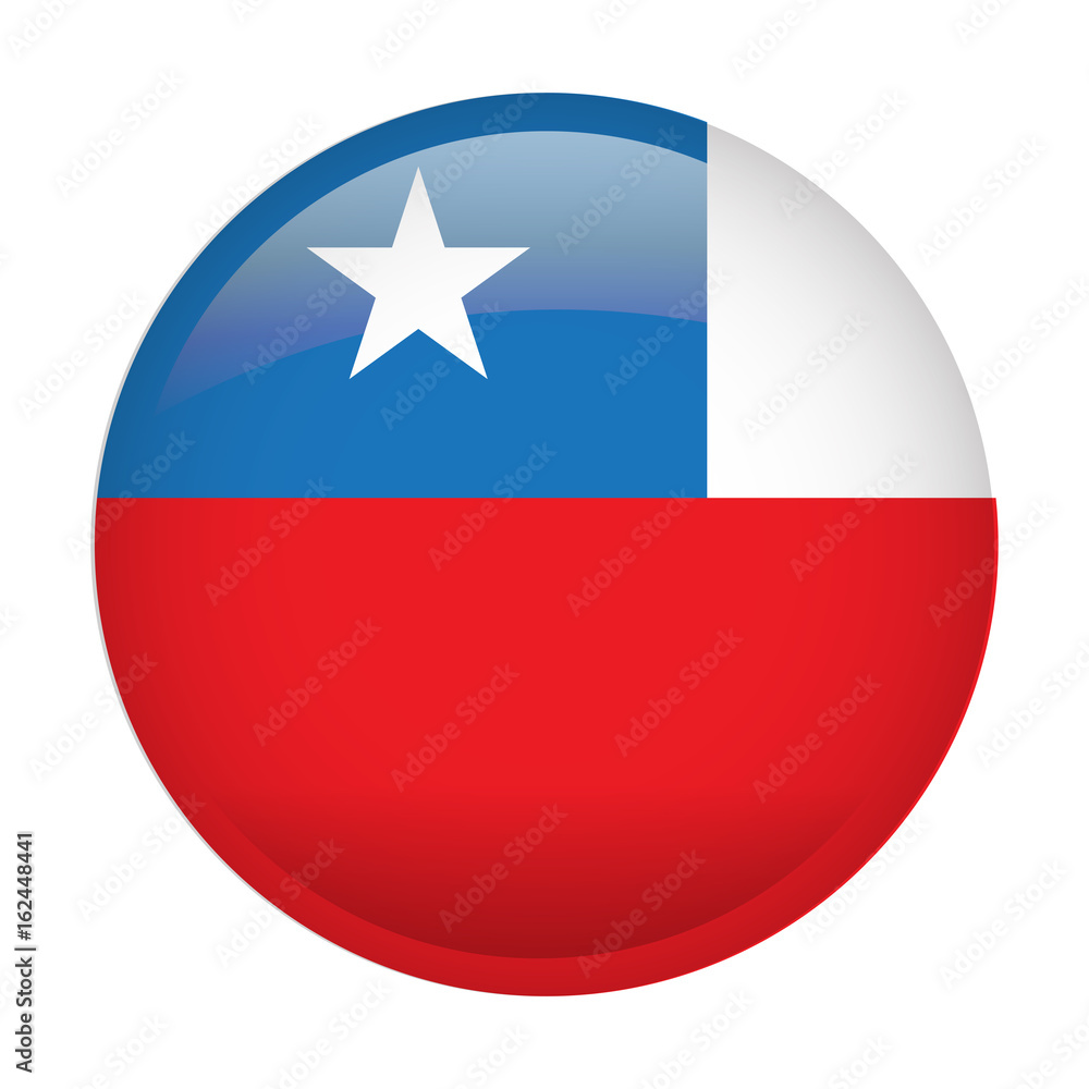 Isolated flag of Chile on a button, Vector illustration Isolated flag of Chile on a button, Vector illustration