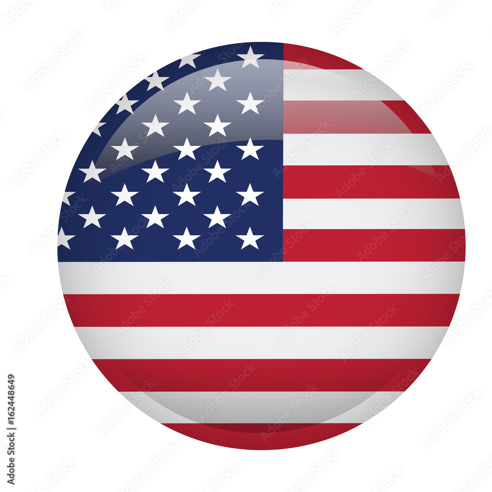 Isolated of the United States on a button, Vector illustration Isolated of the United States on a button, Vector illustration