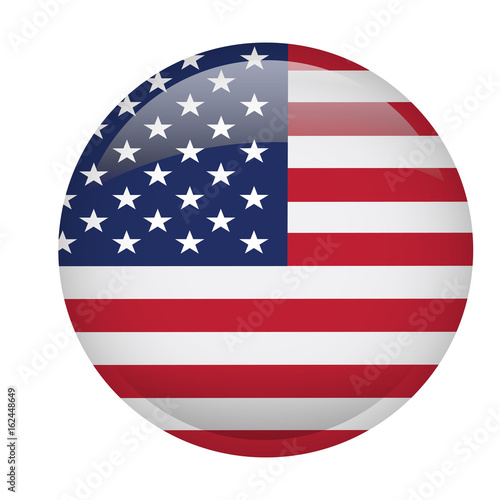 Isolated of the United States on a button, Vector illustration