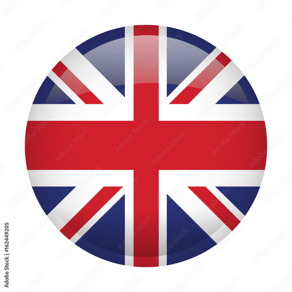 Obraz premium Isolated flag of the United Kingdom on a button, Vector illustration