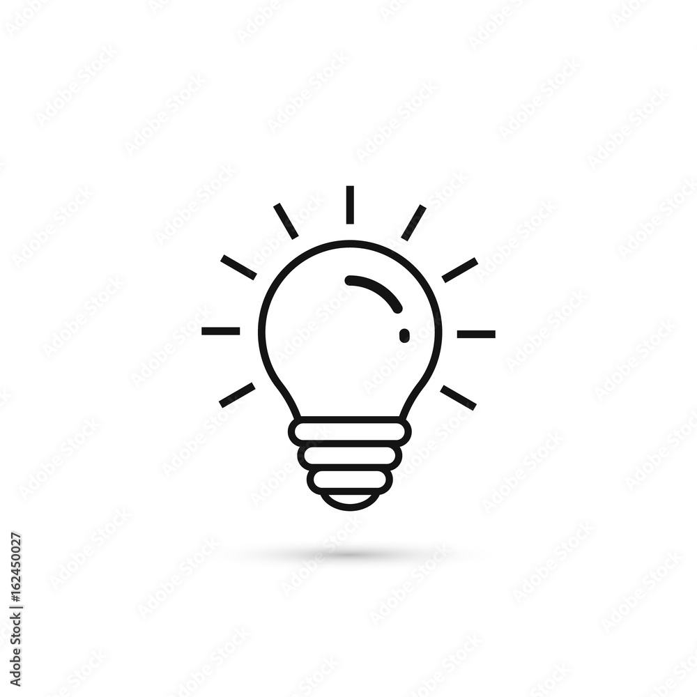 Light Bulb line icon, vector outline symbol isolated on white background. Idea sign Light Bulb line icon, vector outline symbol isolated on white background. Idea sign
