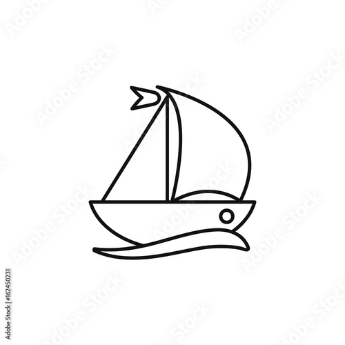 Ship, web line icon. vector simple design