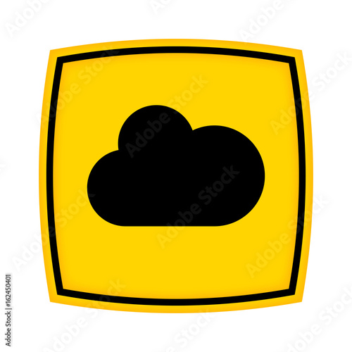 gelbes Schild - Icon - Wolke
