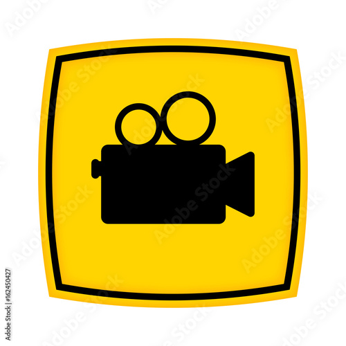 gelbes Schild - Icon - Projektor retro