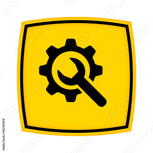 gelbes Schild - Icon - Einstellungen