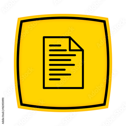 gelbes Schild - Icon - Dokument
