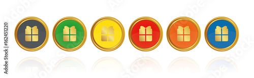 Geschenk - Überraschung - Goldene Buttons