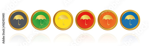 Regenschirm - Schutz - Goldene Buttons