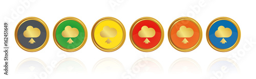 Cloud - Upload - Goldene Buttons