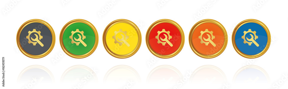Schraubenschlüssel - Goldene Buttons Schraubenschlüssel - Goldene Buttons