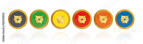 Schwein - Goldene Buttons