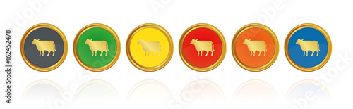 Kuh - Goldene Buttons