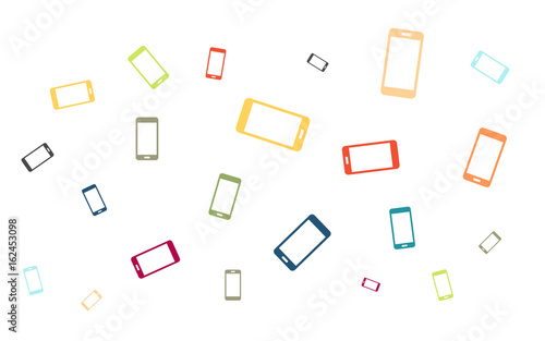 Viele bunte Smartphones