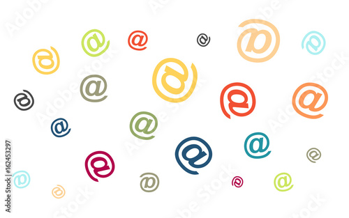 Viele bunte Kontakt - Email Symbole