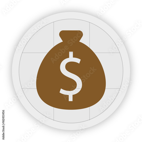 Icon Schaltfläche - Geldsack Dollar