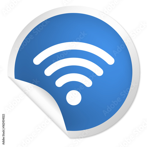 runder Sticker blau - Wlan