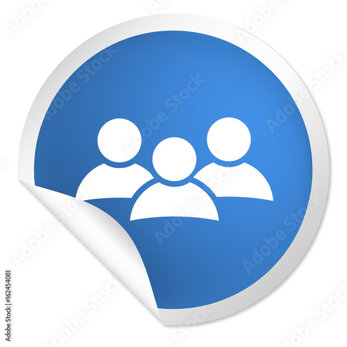 runder Sticker blau - Gruppe
