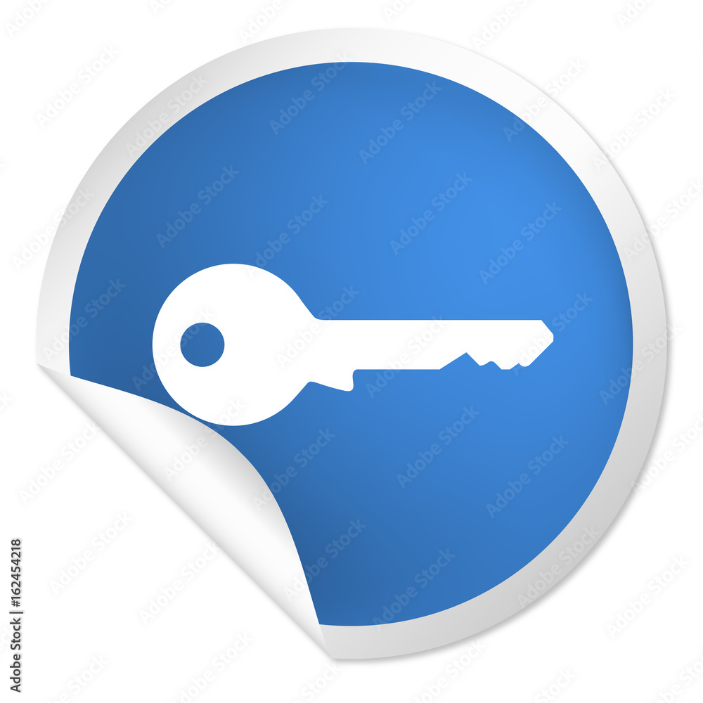 runder Sticker blau - Schlüssel - Sicherheit runder Sticker blau - Schlüssel - Sicherheit