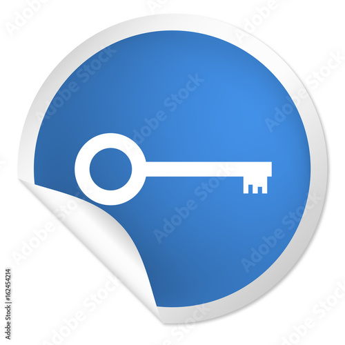 runder Sticker blau - Schlüssel - Passwort