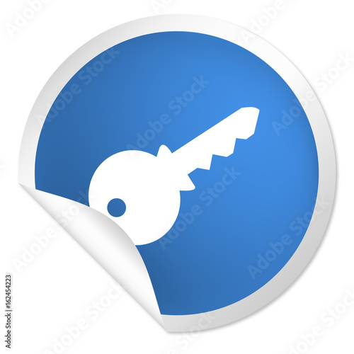 runder Sticker blau - Schlüssel - Datensicherung