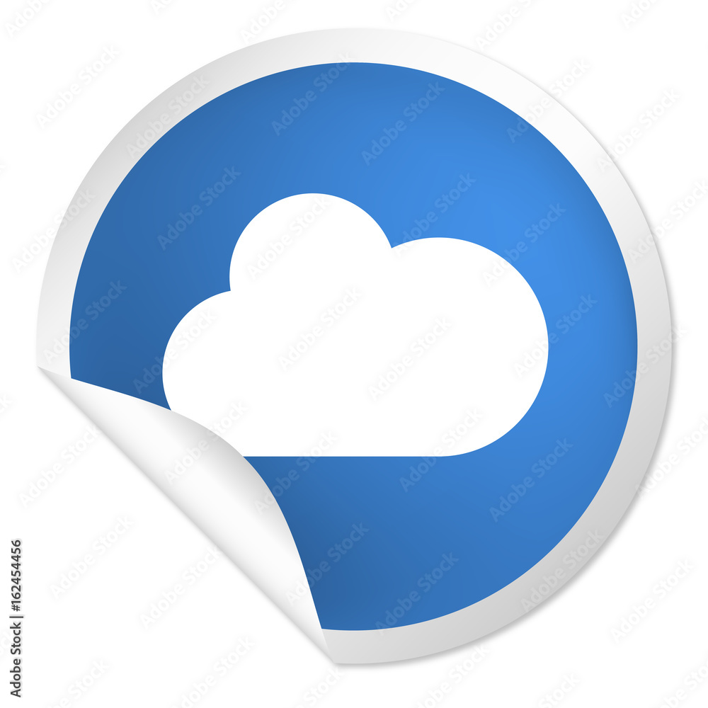 runder Sticker blau - Wolke - Wetter