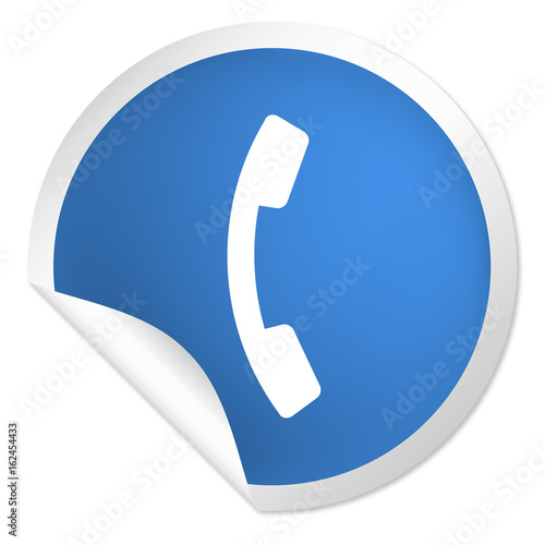 runder Sticker blau - Telefon