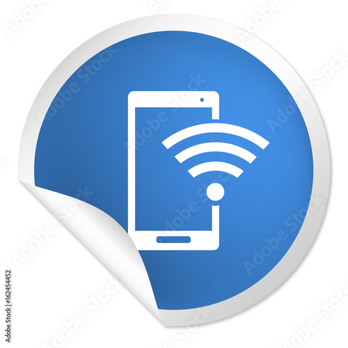 runder Sticker blau - Smartphone Mobilfunk