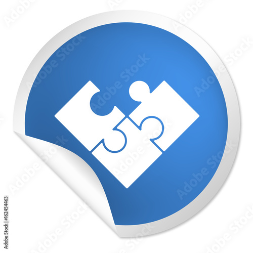 runder Sticker blau - Puzzle