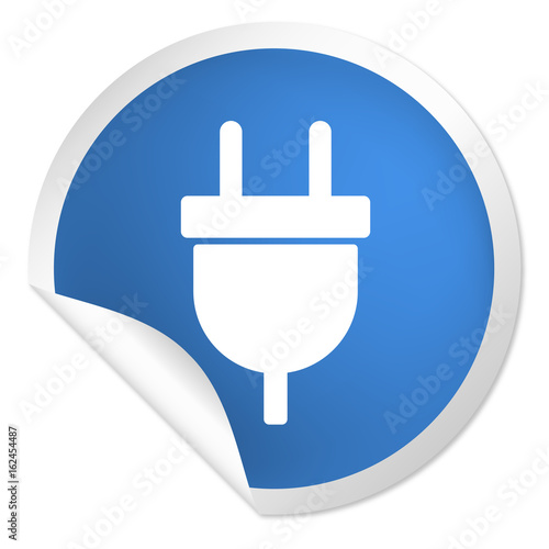 runder Sticker blau - Stecker