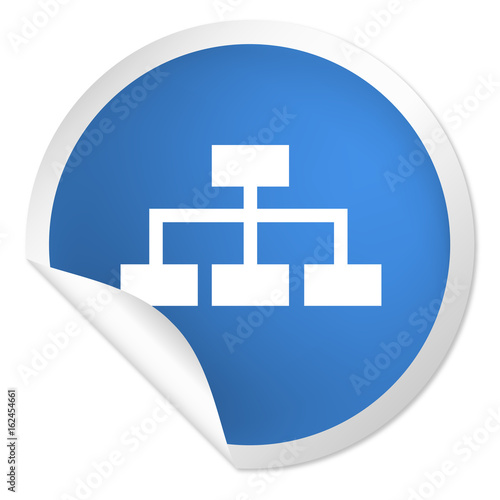 runder Sticker blau - Stammbaum