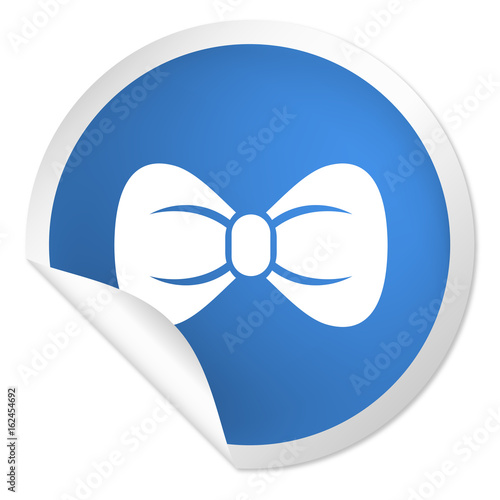 runder Sticker blau - Schleife