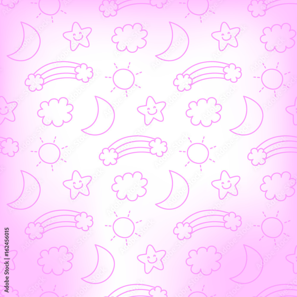 seamless sky pattern and background vector illustration