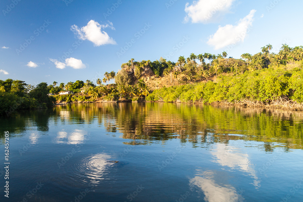 Mouth of Rio Miel river near Baracoa, Cuba