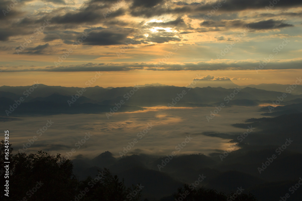 Sea Of Mist With Doi Luang Chiang Dao, View Form Doi Dam in Wianghaeng Chiangmai Thailand