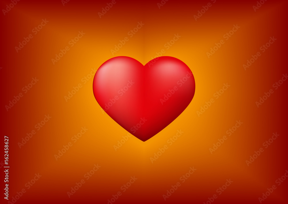 Red heart with Valentine's day background
