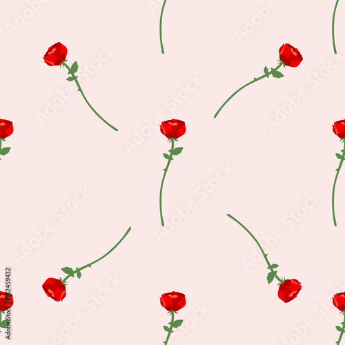 Wallpaper Mural Nature flower illustration seamless pattern red rose background floral summer vector Torontodigital.ca