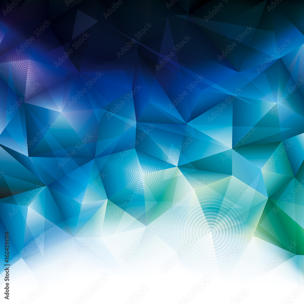 Abstract polygonal blue crystal background design. 