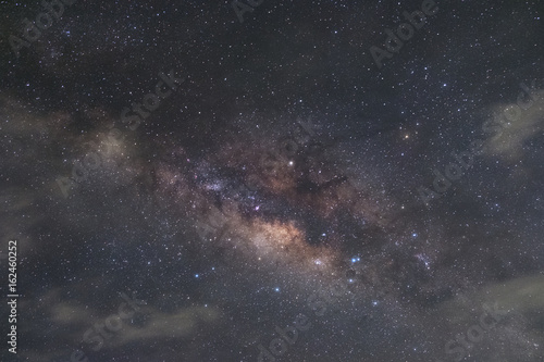 Milky way with cloud sky  Long exposure photograph.with grain