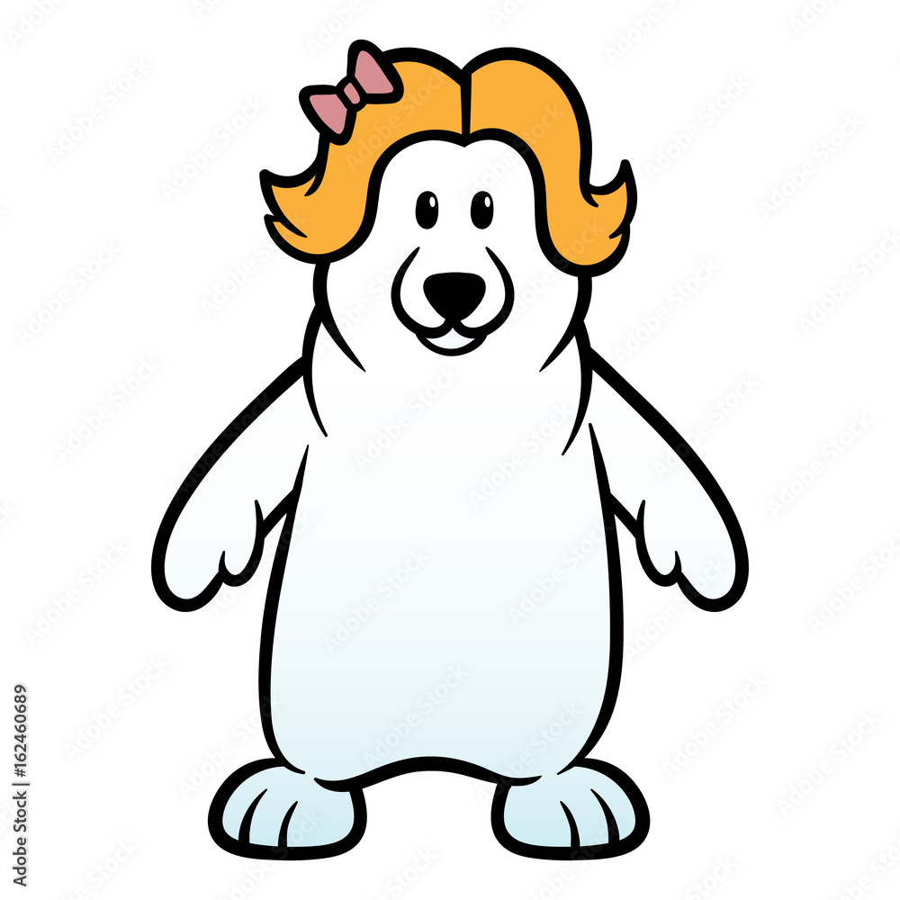 Cartoon Female Polar Bear Vector Illustration Cartoon Female Polar Bear Vector Illustration