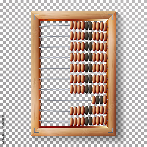 Abacus Set Vector. Realistic Illustration Of Classic Wooden Old Abacus. Arithmetic Tool Equipment. Isolated On Transparent Background
