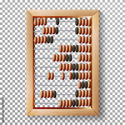 Abacus Set Vector. Realistic Illustration Of Classic Wooden Old Abacus Long Before The Calculator. Arithmetic Equipment. Transparent
